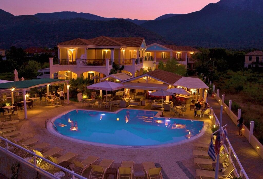 the iris hotel at night